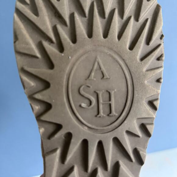 Ash‎ boots women's size 9.5 shearling leather skull studded Yahoo wedge brown - Picture 13 of 16